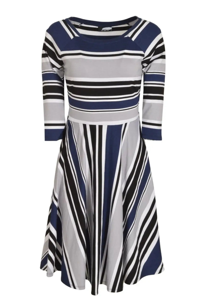 Wallis Striped Chevron Flare Dress