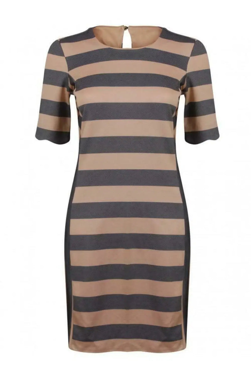 Oasis Striped Scallop Edge Shift Dress