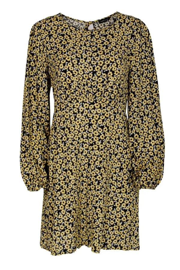 Sunflower Print Long Sleeve Dress Secret Label