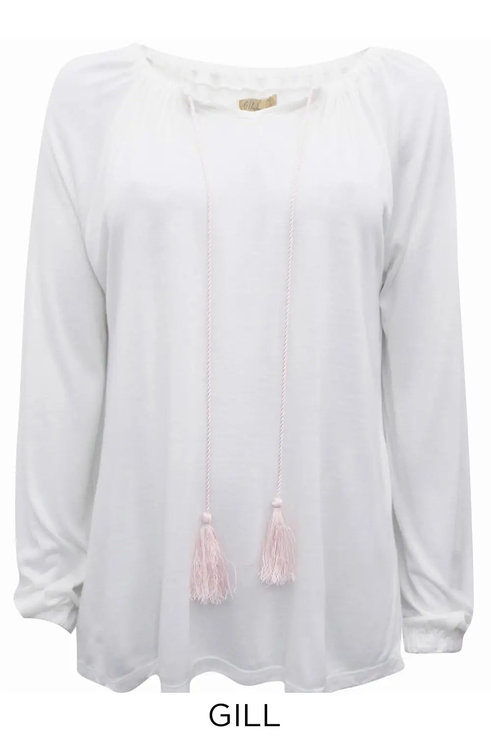 Gill Tasselled Gipsy Tunic Top White / S
