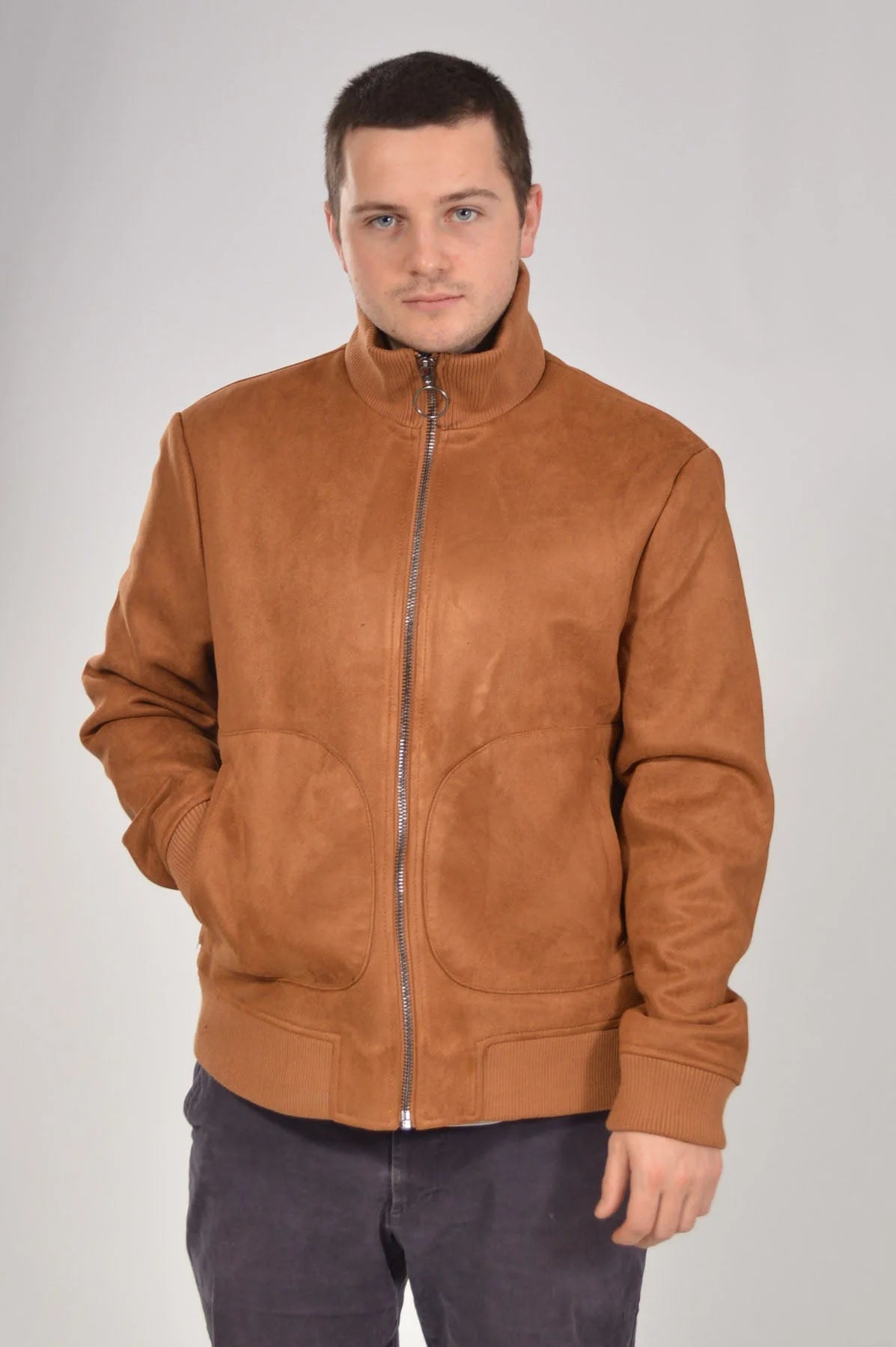 Suede bomber 2025 jacket mens
