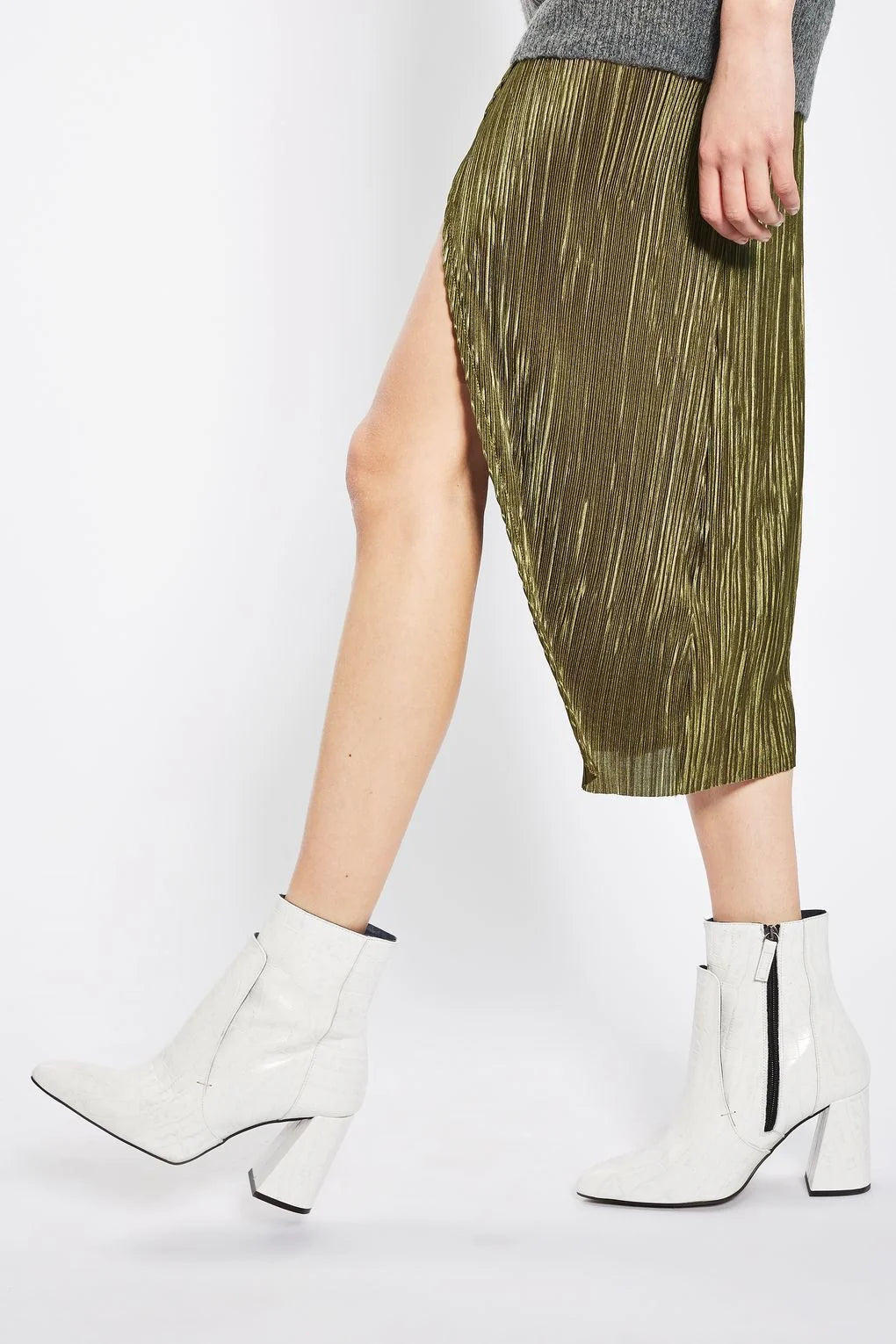 Topshop Plisse Wrap Midi Skirt Secret Label