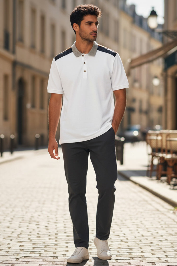 Polo Shirt Contrast Shoulder