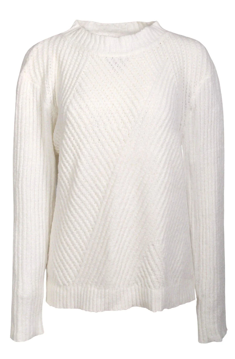 Yessica Diagonal Ribbed Oversize Jumper
