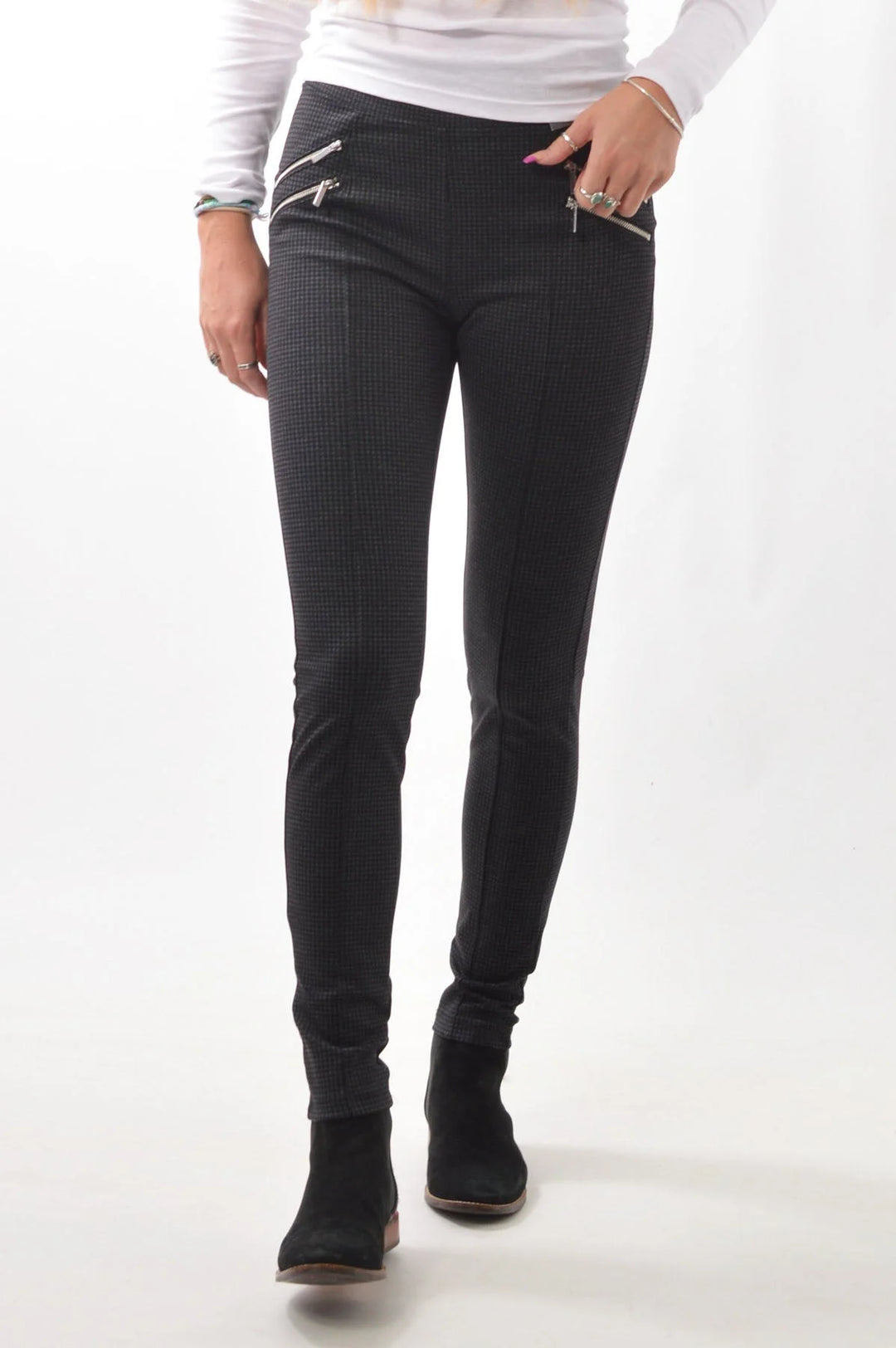 Yessica Dogtooth Check Trousers