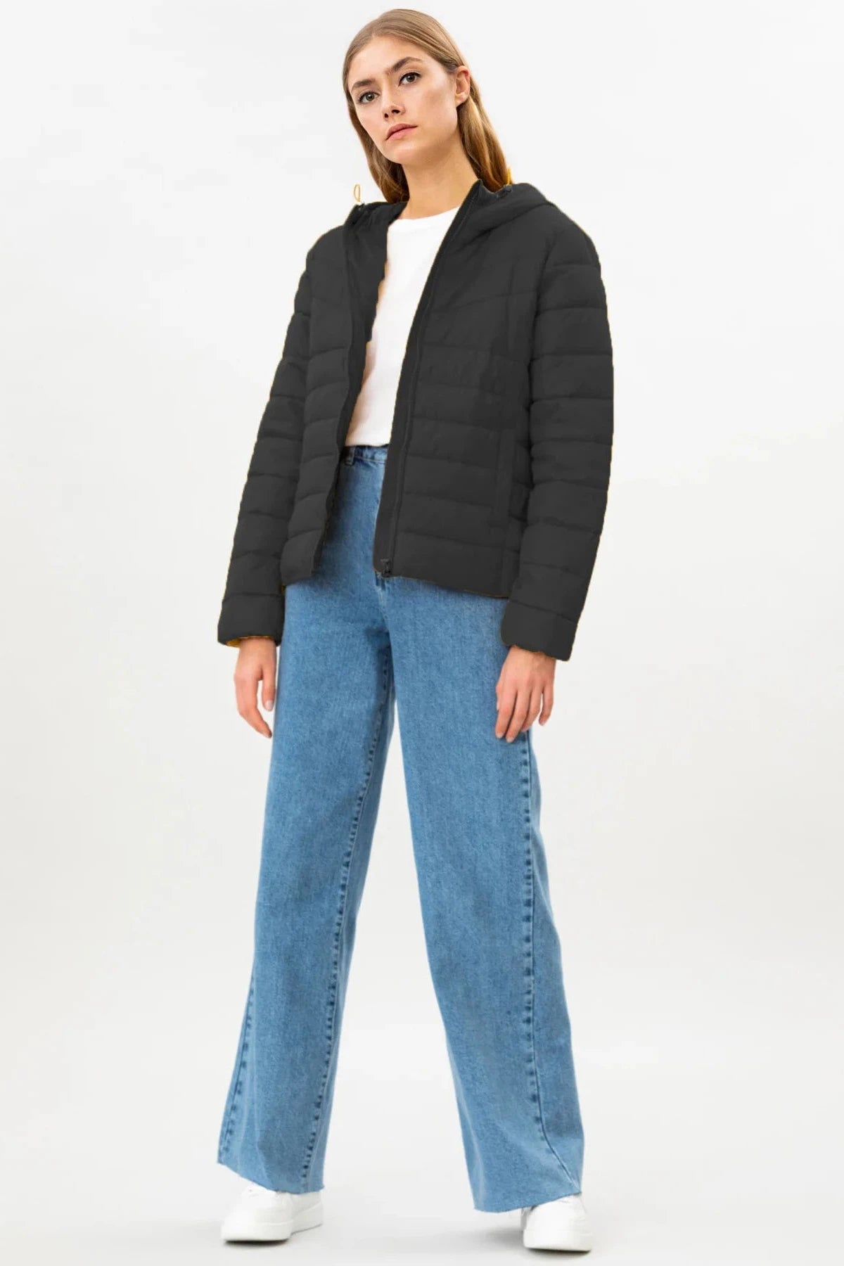 Zara Lefties Puffer Jacket Black / L