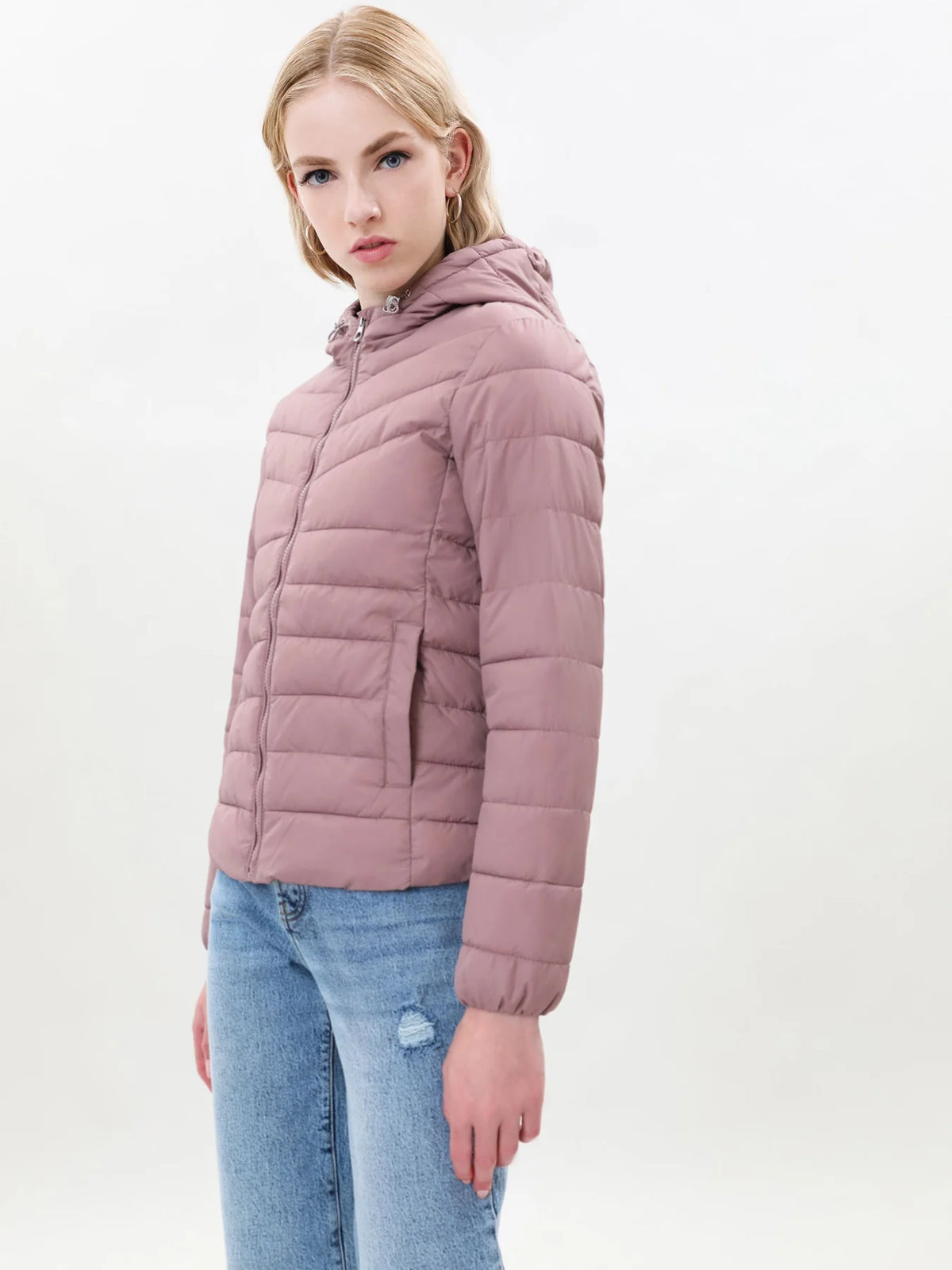 Pink puffer 2025 jacket zara